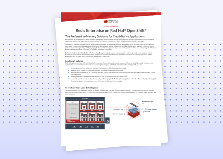 Redis Datasheet | Redis Enterprise on Red Hat® OpenShift®