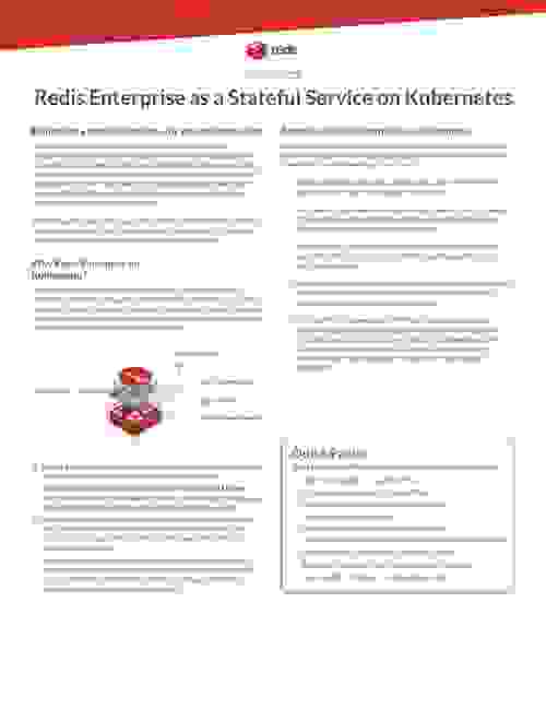 Redis Enterprise as a Stateful Service on Kubernetes datasheet