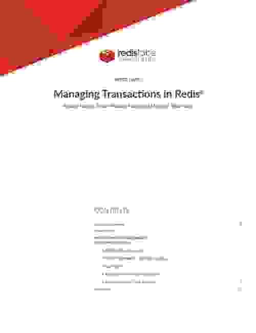 Redis White Paper | Managing Transactions in Redis