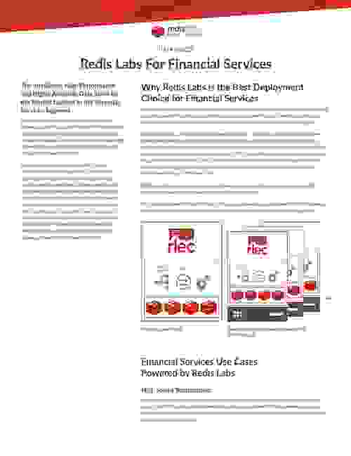 Redis labs For Financial Services