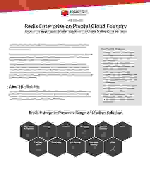Redis Enterprise on Pivotal Cloud Foundry