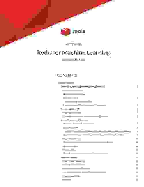 Redis For Machine Learning white paper