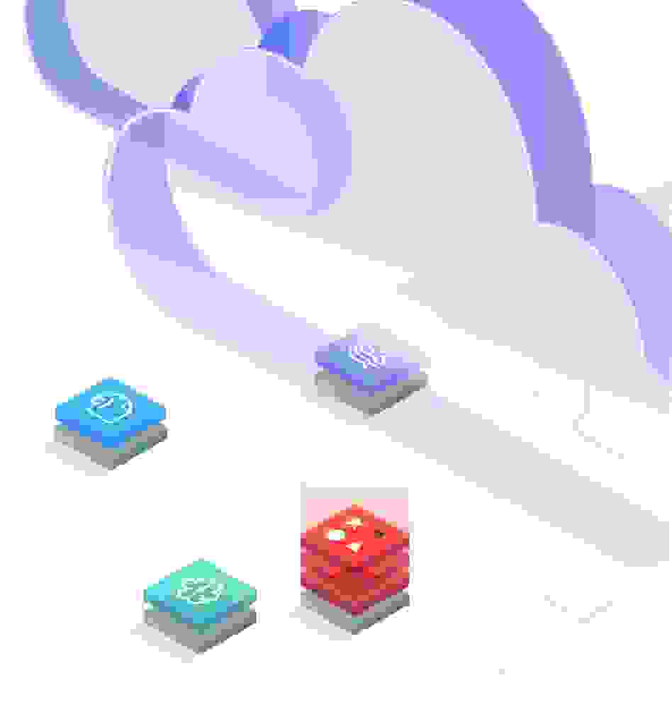 cloud graphic with squares