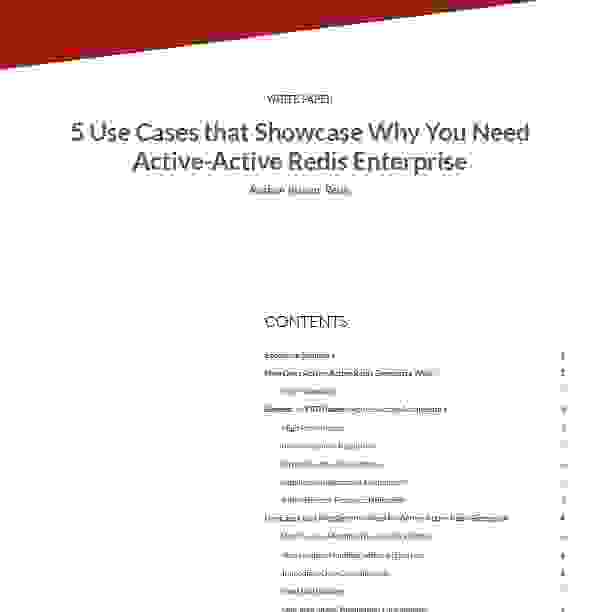 Five Use Cases that Showcase Active-Active Redis Enterprise