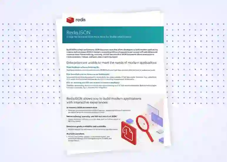 Redis Datasheet | RedisJSON - A High Performance Document Store for Modern Applications
