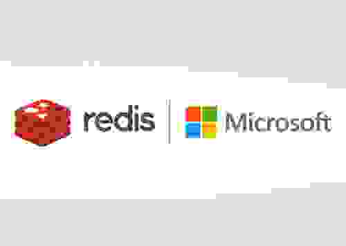 Redis logo next to microsoft logo