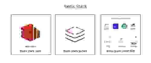 three redis stack icons