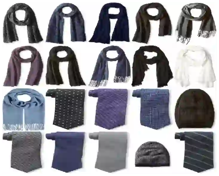 assortment of scarves