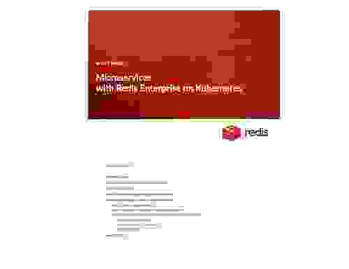 Redis White Paper | Microservices with Redis Enterprise on Kubernetes
