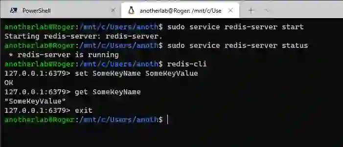 Running redis-cli from the Ubuntu shell